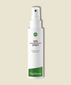 Vollgröße vom HighDroxy SOS Spray mit Hypochlorsäure vor neutralem Hintergund